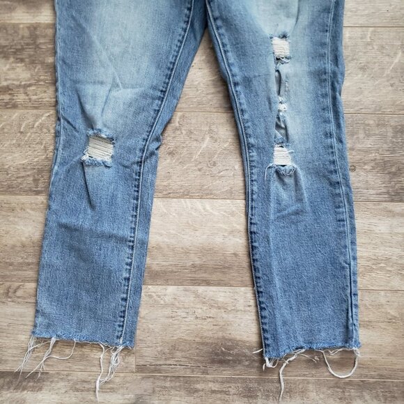 Gilded Intent Distressed Mid Rise Ankle Skinny Jeans 29 - Picture 5 of 9